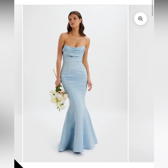 Lavish Alice Dresses & Skirts - Lavish Alice FREYA BONDED SATIN COWL NECK MAXI DRESS IN DUSTY BLUE